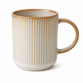 Keramiktasse 350 ml Creme Braun mit Rillenstruktur für Heißgetränke