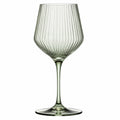 Weinglas 450 ml aus Glas grau grün gerippt mit Stiel