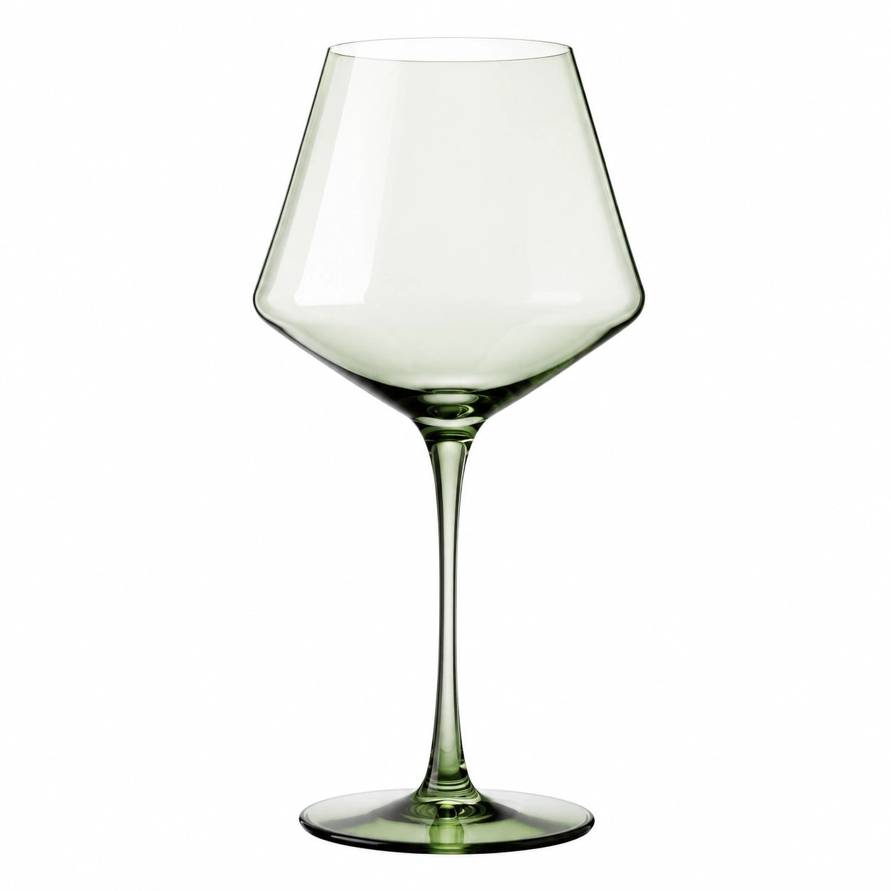 Weinglas 600 ml aus hellgrünem Glas für Rotwein - bauchige Kelchform