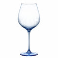 Weinglas 650 ml aus blauem Glas mit Rillenstruktur für Wein