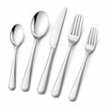 5-teiliges Besteckset Edelstahl Silber glänzend für den Esstisch