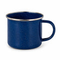 Emaillebecher 500 ml Dunkelblau mit Sprenkelmuster und Metallrand